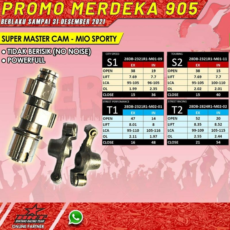 POPULER Noken As Mio Sporty BRT Original Roller Rocker Arm