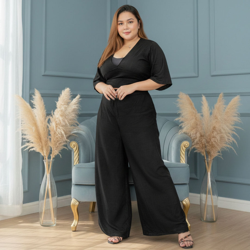 Setelan Kulot Highwaist Jumbo Pevita Rayon Wanita Desain Modis & Elegan Seharian