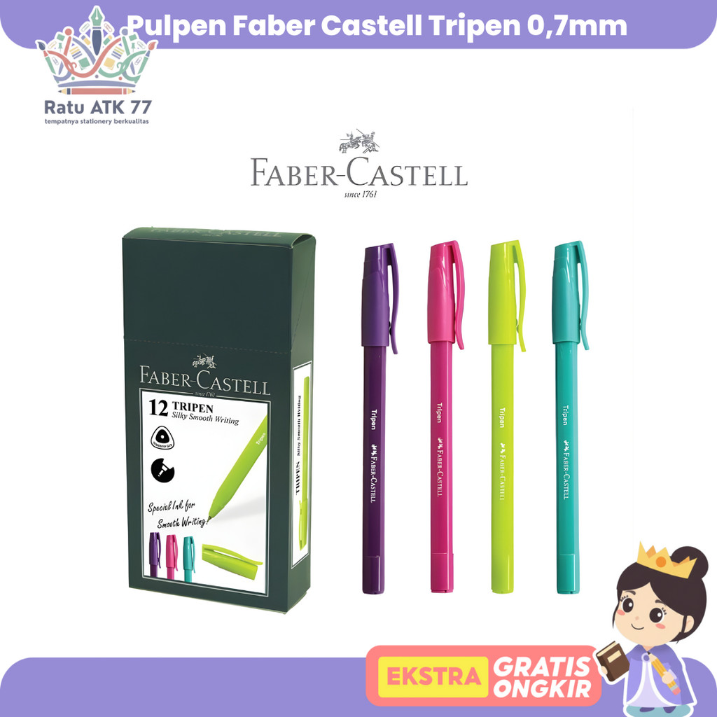 Pulpen Faber Castell Tripen 0,7mm Mix Barrel Grosir Murah
