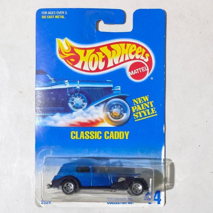 Mainan Hot Wheels 1935 35 Cadillac Classic Caddy biru 1992 base besi blue card