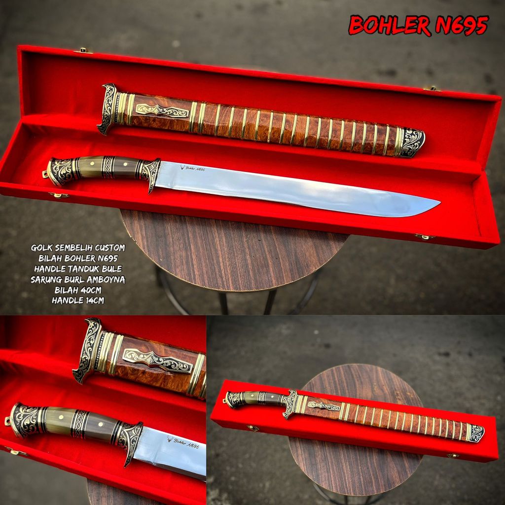 Golok Sembelih Bohler N695 Super Premium Tanduk Bule