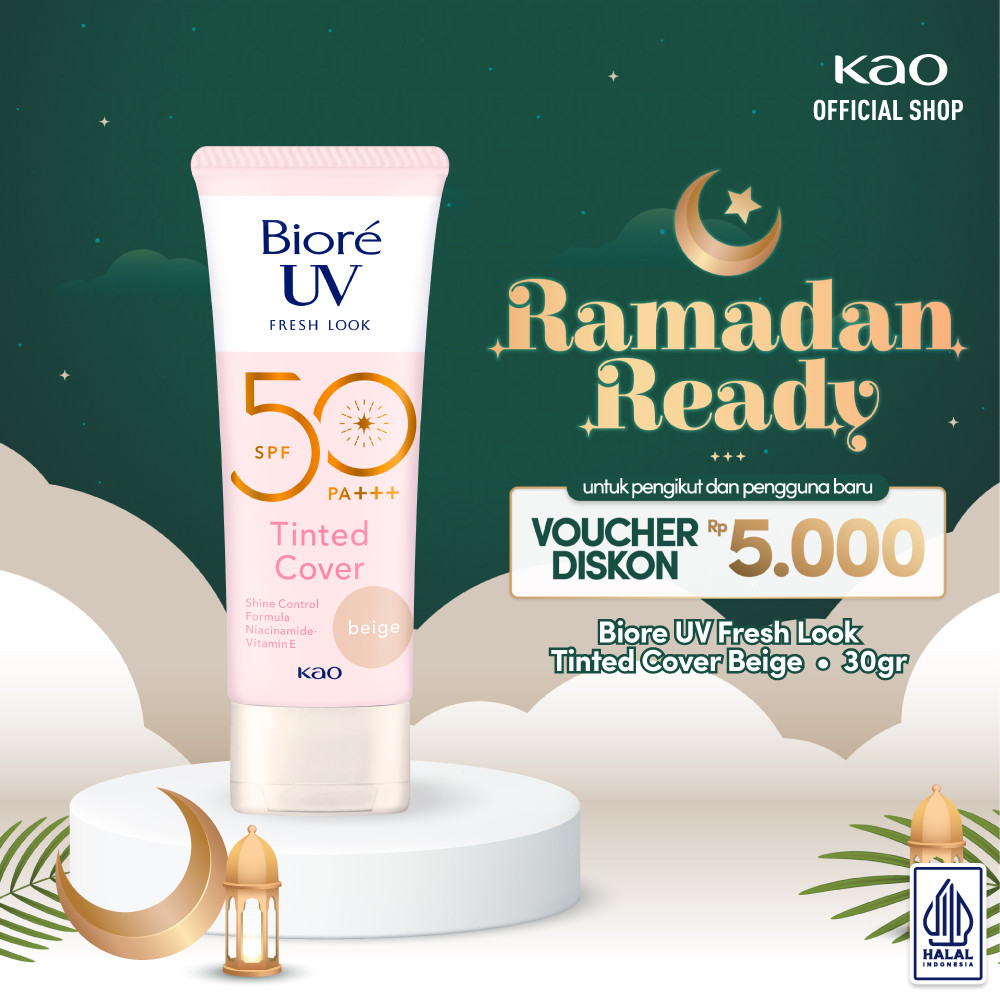 Biore UV Fresh Look Sunscreen Tinted Cover BeigeSPF 50 PA+++ 30 gr Tinted Sunscreen