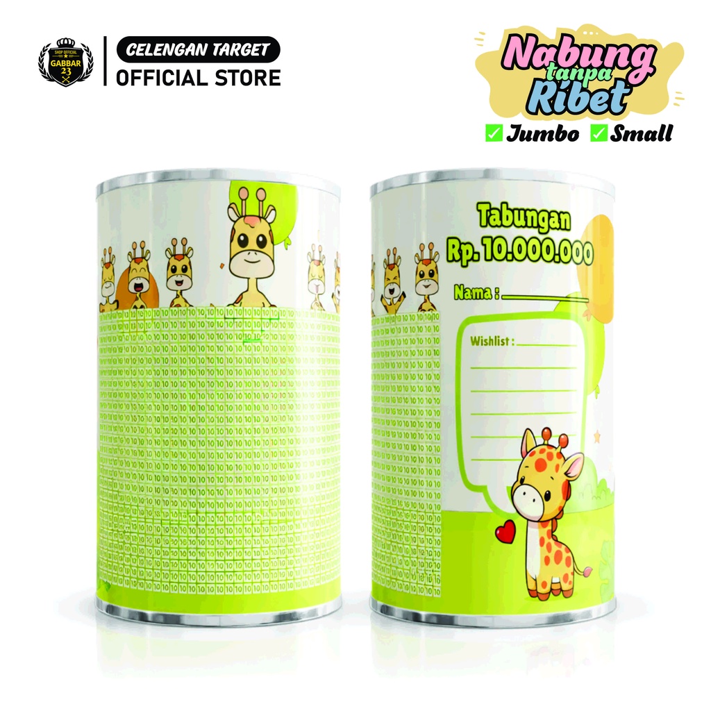 Celengan Target 10 Juta Jumbo Buka Tutup/Permanen