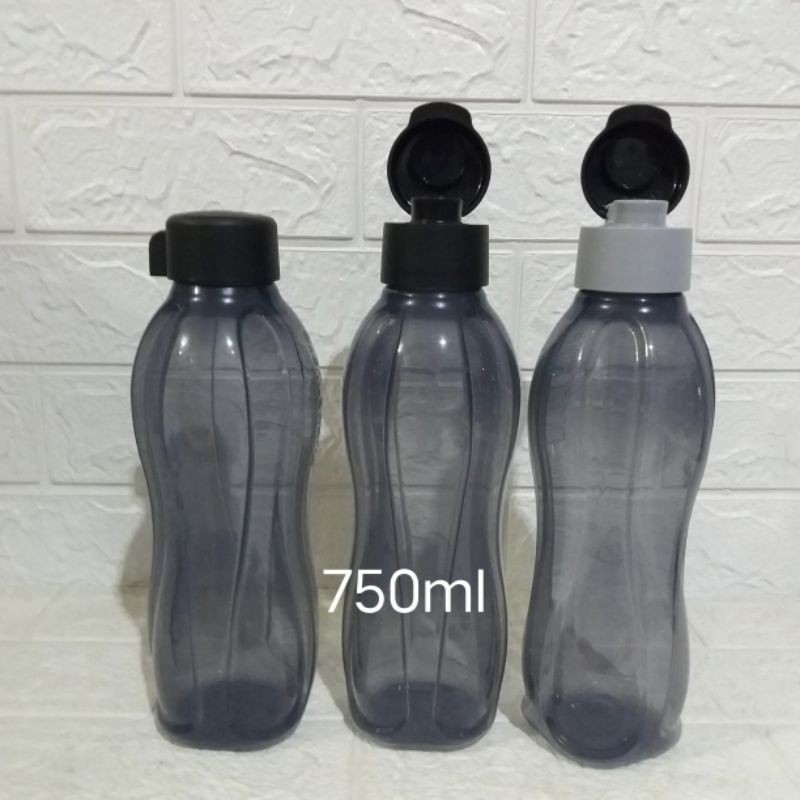 Ecomen TUPPERWARE Botol minum cowok  eco 750ml hitam  eco500ml