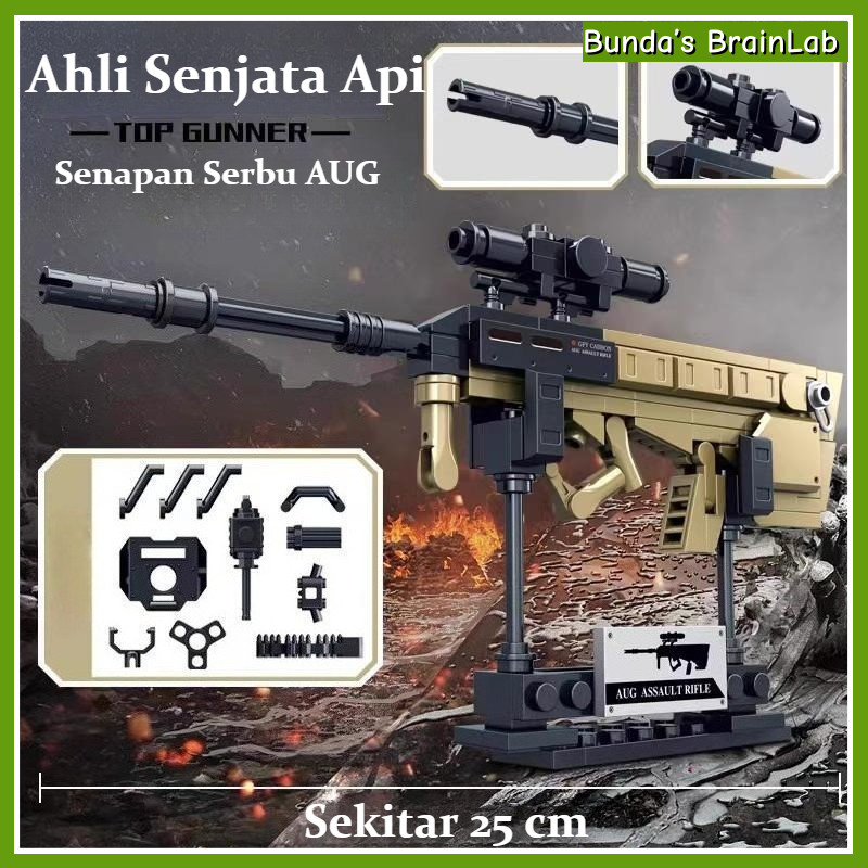 Mainan Blok Senjata Militer Untuk Anak-anak AK-47/RPG Peluncur Roket/M82A1 Cocok Untuk Anak Laki-lak