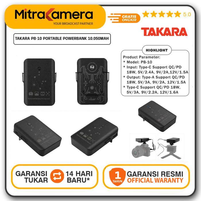 Takara PB-10 Portable Powerbank 10.050mAh for Camera & Smartphone