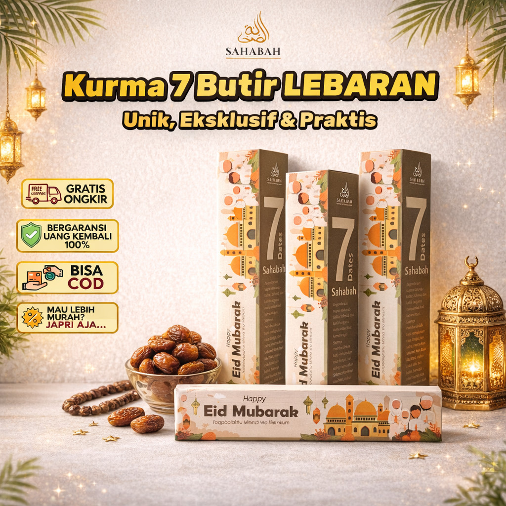 Kurma 7 Butir EDISI LEBARAN IDUL FITRI Hampers Idul Fitri Lebaran SAHABAH PREMIUM