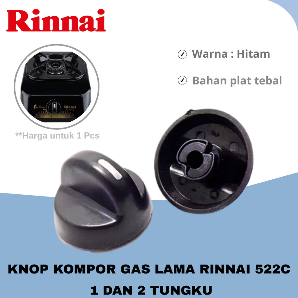 KNOP KOMPOR GAS RINNAI LAMA  522C / KNOP PUTARAN KOMPOR GAS BULAT ORIGINAL
