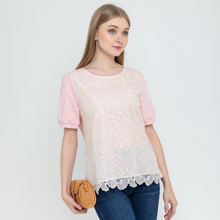 SISTER'S Blouse - Blus Atasan Wanita Katun Bordir Kombi Kaos S3758 (JS) - Hitam , M (T2)