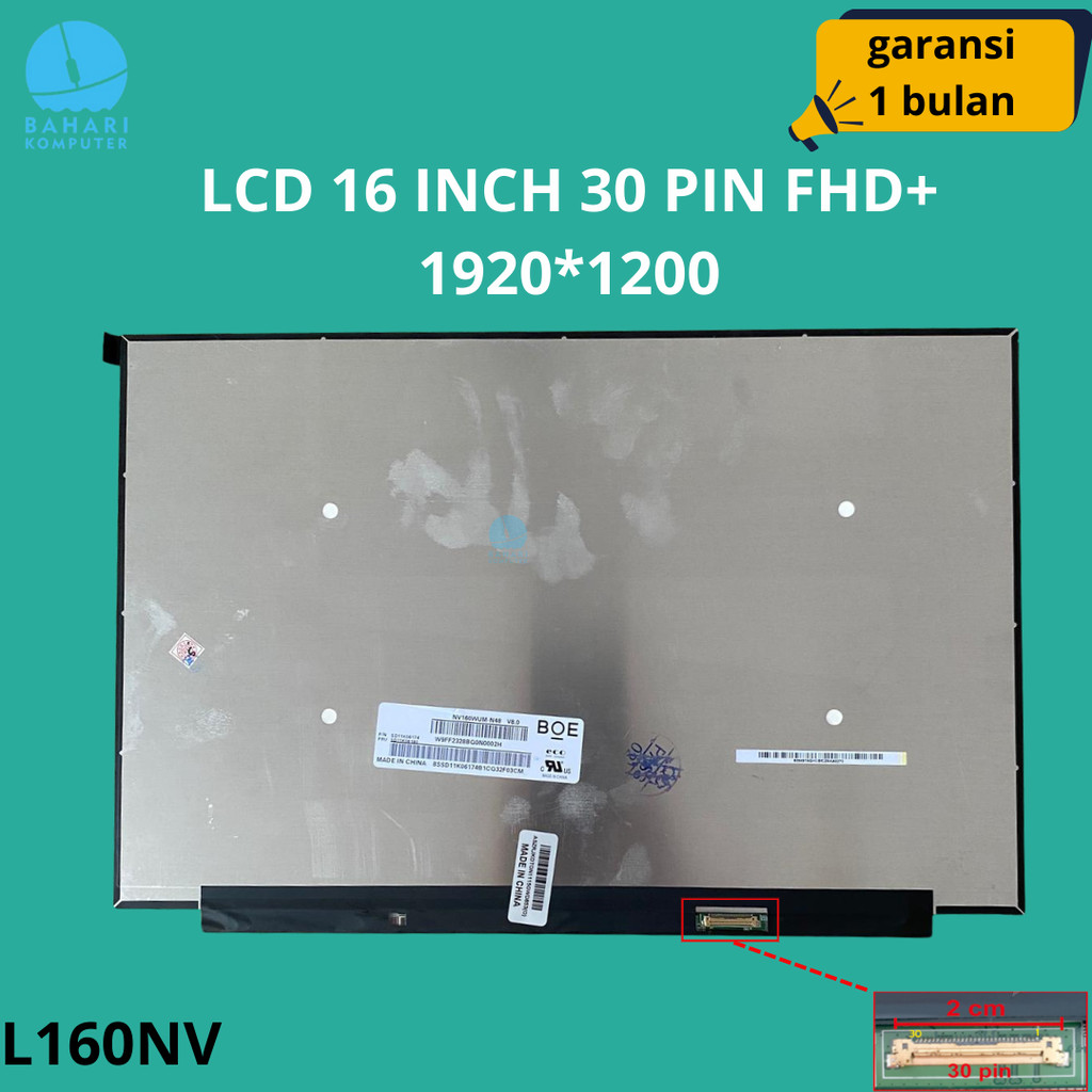 Layar LCD LED Laptop Tecno Megabook K16s 16 inch 30 Pin FHD+
