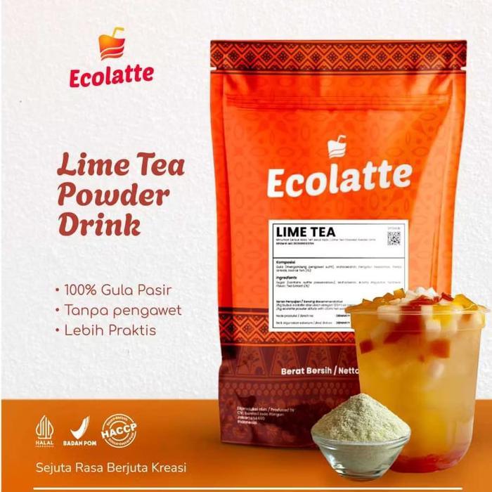 Ecolatte Lime Teh Bubuk Minuman 1Kg Usaha Minuman UMKM