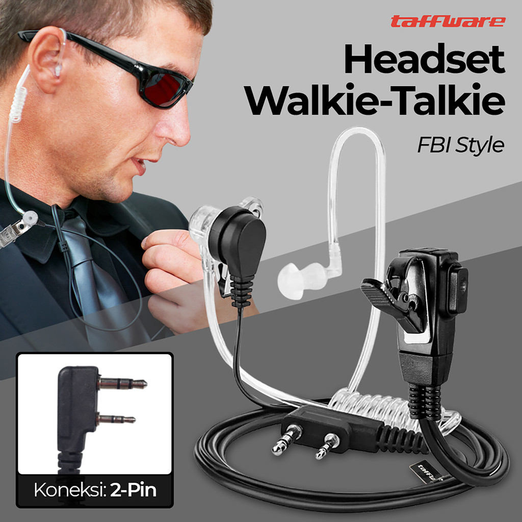 Headset Handsfree FBI Walkie Talkie HT Taffware Earphone FBI
