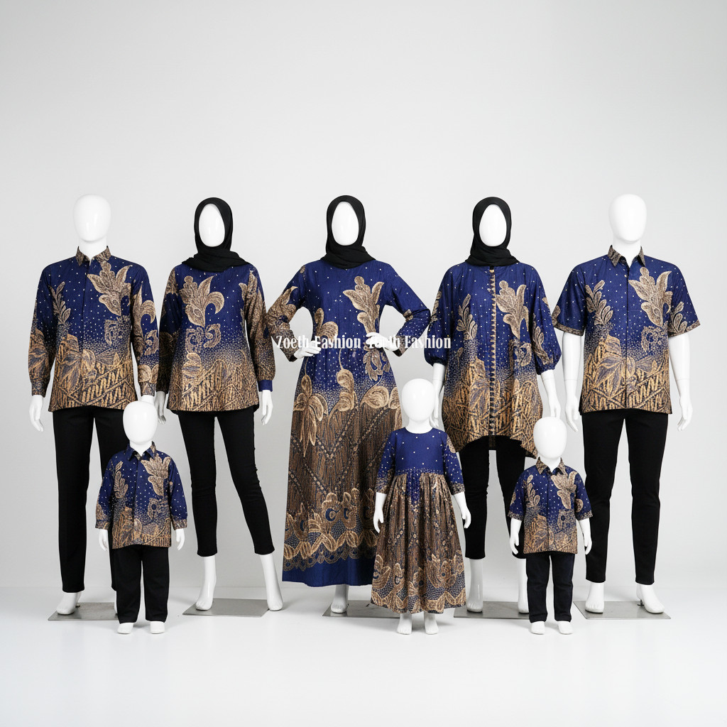 Zoela Fashion Seragam Couple Batik Modern Keluarga  Jumbo LD 120 130 140 150 Busui Friendly