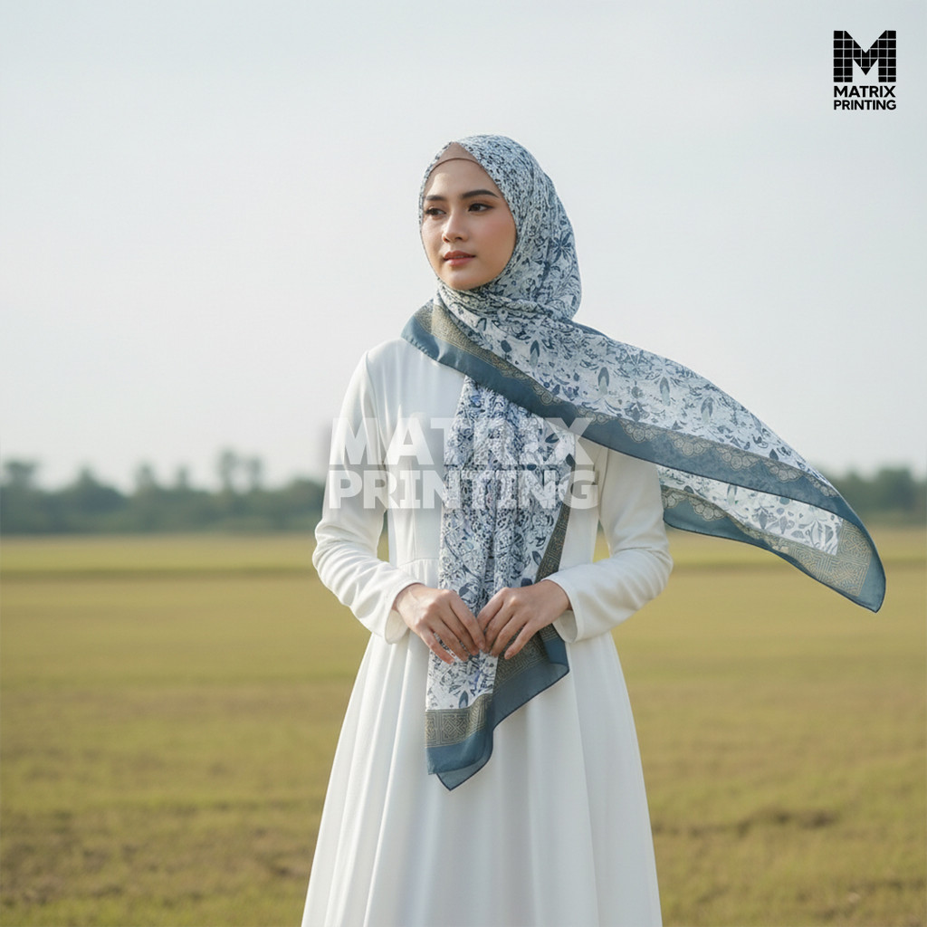 Matrix Hijab - Hijab Segi Empat Motif Batik - Bahan Voal Premium