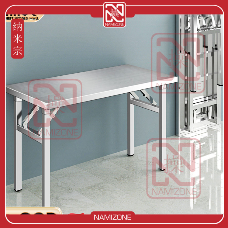 NAMIZONE Meja Lipat Portable Meja Lipat Stainless Meja Belajar Meja Pelatihan Serbaguna Meja Kantor 