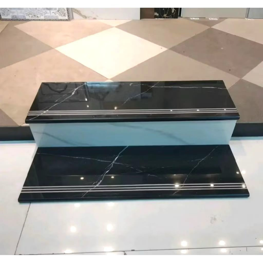 GRANIT TANGGA 30x100 DOUBLE BAVEL MOTIF MARMER CUSTOM UKURAN
