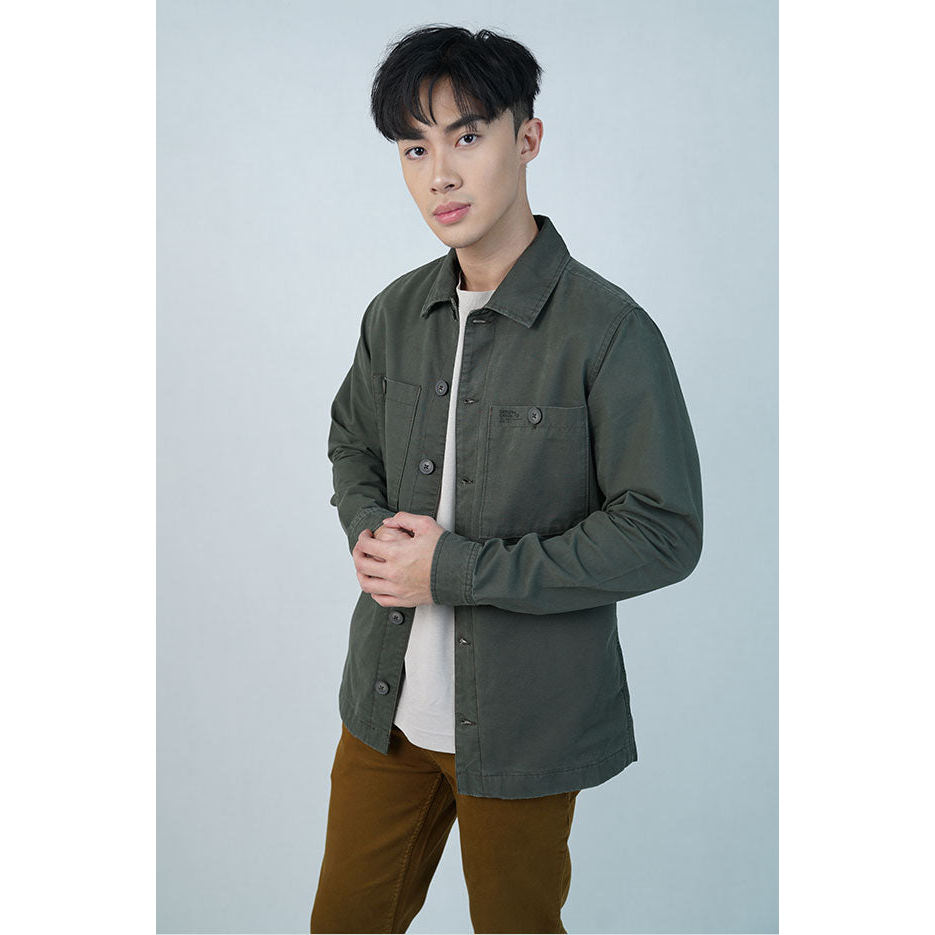 Cardinal Kemeja Jaket Polos Lengan Panjang Pria Big Size EL004N06F