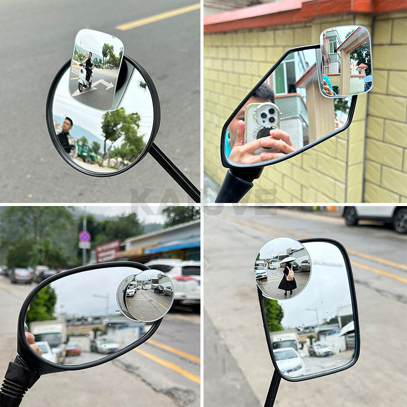 Kaca Spion Motor Mobil Sudut Lebar Dapat Disesuaikan Cermin Bulat Kecil 360 Derajat° Rotasi Mundur K