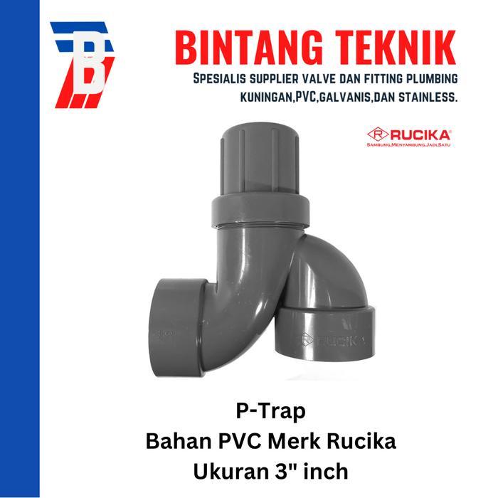 (Hands Tools) P-Trap 3" inch PVC Rucika D