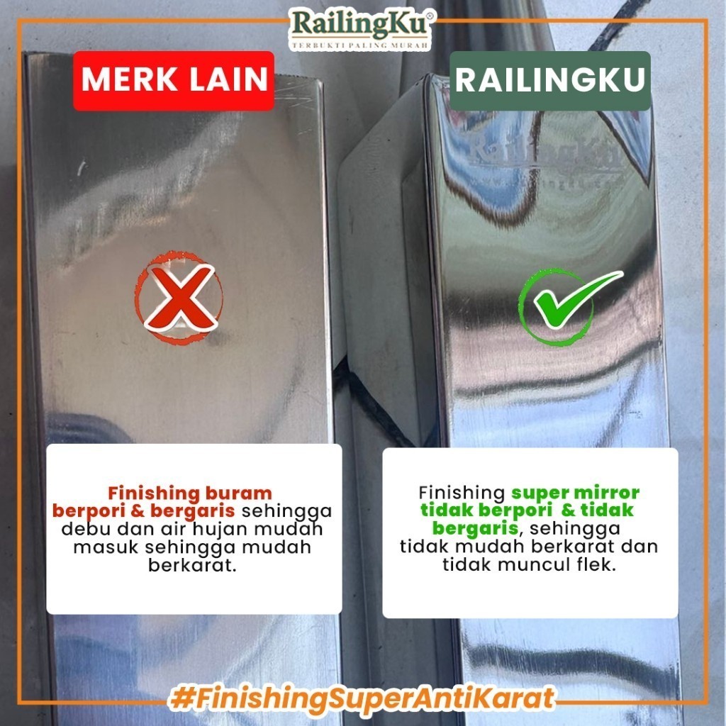 Railing Tangga Pipa Jari Jari Minimalis Tiang Railingku [ROMANTIS] RK  96 Railing Anti Karat Free Pe