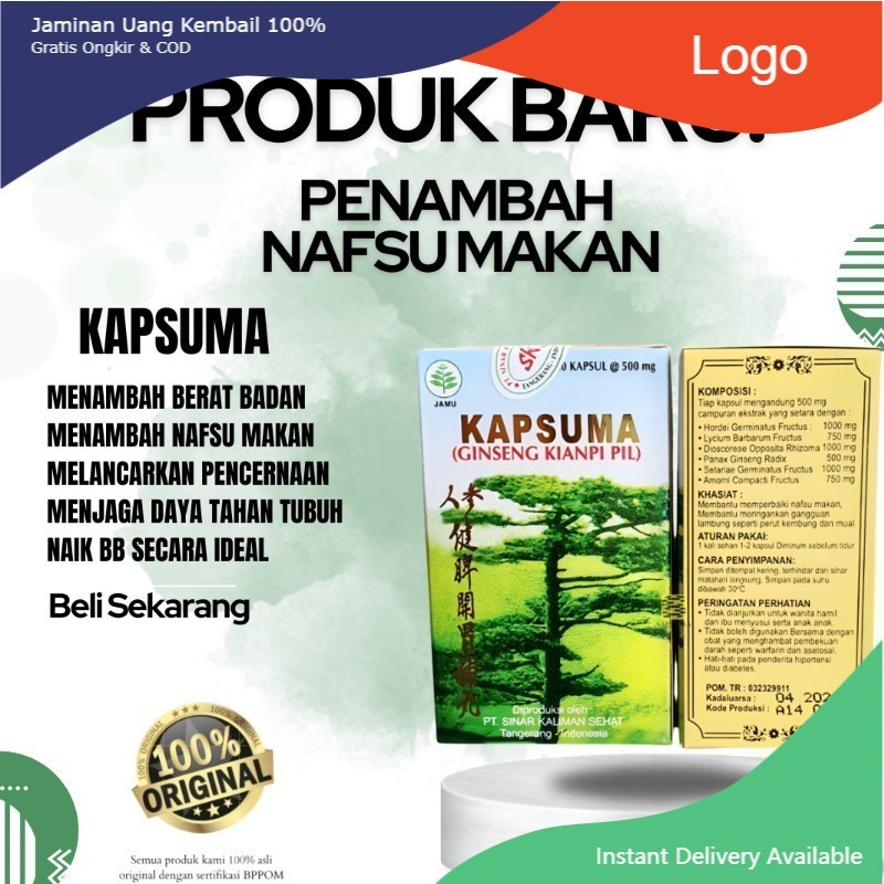 YANG ORI CUMA DISINI  Original_Kianpi Kapsuma Ginseng Kianpi Pil Isi 60 Kapsul Resmi BPOM DS
