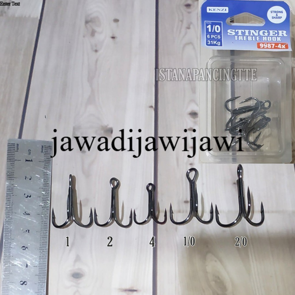 MATA KAIL KENZI STINGER TREBLE HOOK 9987 NO 1,2,4,6,1/0,2/0,3/0 MATA KAIL PANCING CABANG 3 GUMALA MA