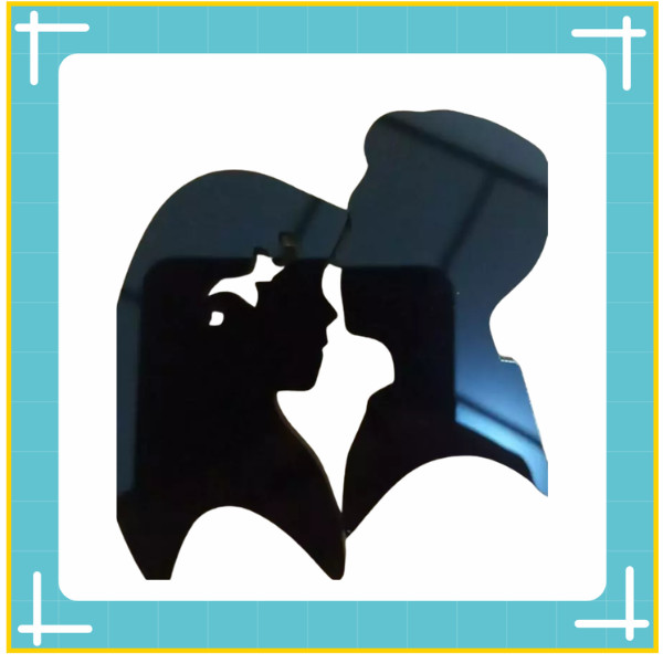 Siluet Couple Muslim Akrilik Hitam Putih | Hiasan Mahar & Scrapbook | Dekorasi Mahar & Hantaran | Si