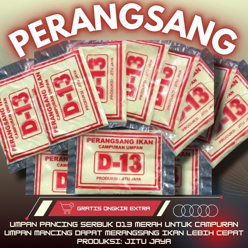 Umpan D13 Merah Perangsang Ikan Pancing Serbuk