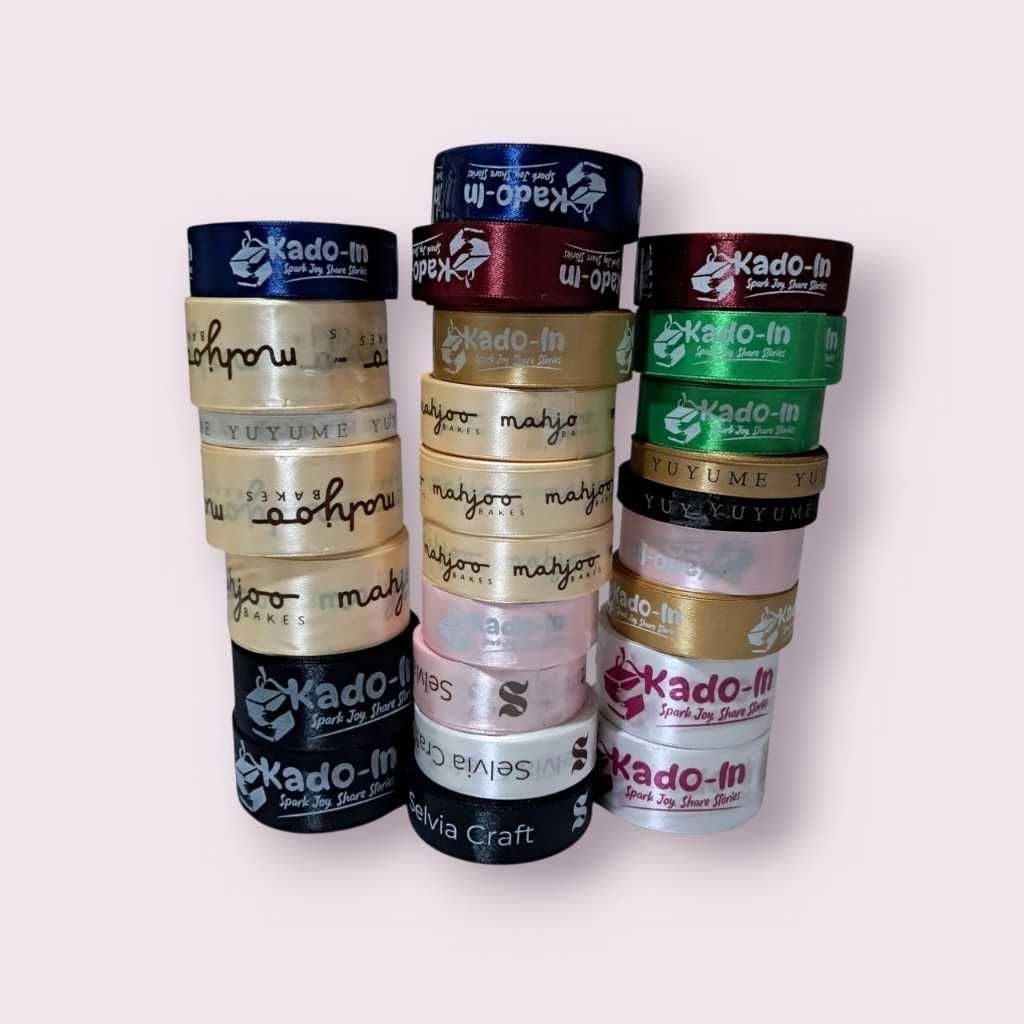 [ Bisa COD ] pita sablon pita satin custom pita kado souvenir custom sablon murah