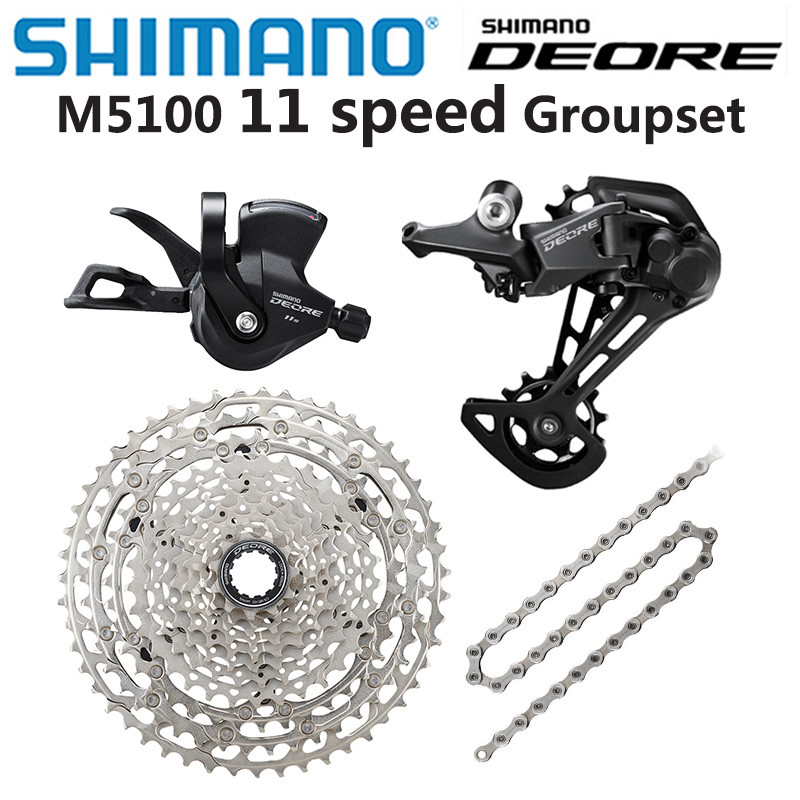 Shimano DEORE M5100 11 Speed MTB Groupset 11S Shifter Lever Rear Derailleur HG601 Chain 11-51T HG Ca