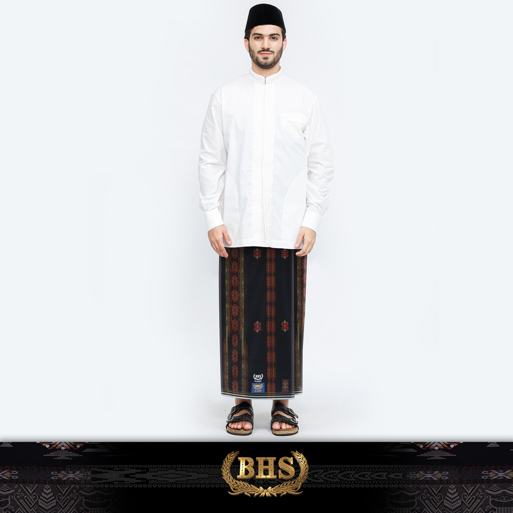 Sarung BHS Classic Gold Motif C48 JGF SJ Hitam Coklat
