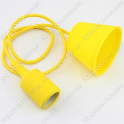 Kabel Fitting Gantung Lampu Bohlam Edison Silikon Karet Warna Kuning