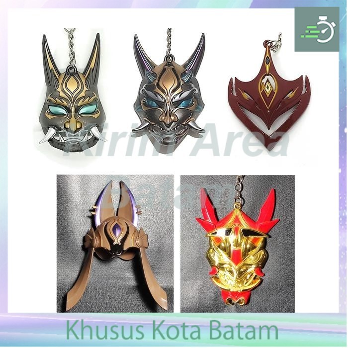 Gantungan kunci 8 cm genshin impact tartaglia cyno xiao's mask