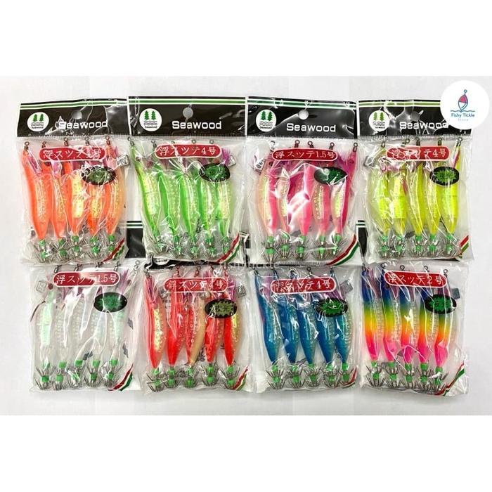 Umpan Pancing Cumi Model Udang Squid J 10 CM Berat Timah 2.0 -  PER 5 PCS - Putih