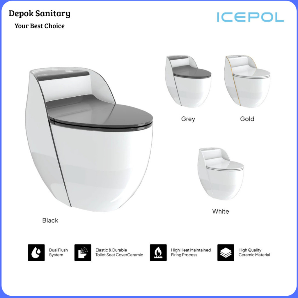 Closet Duduk Icepol Closet Duduk Kloset Duduk Toilet Duduk Toilet WC Minimalis IC 8008