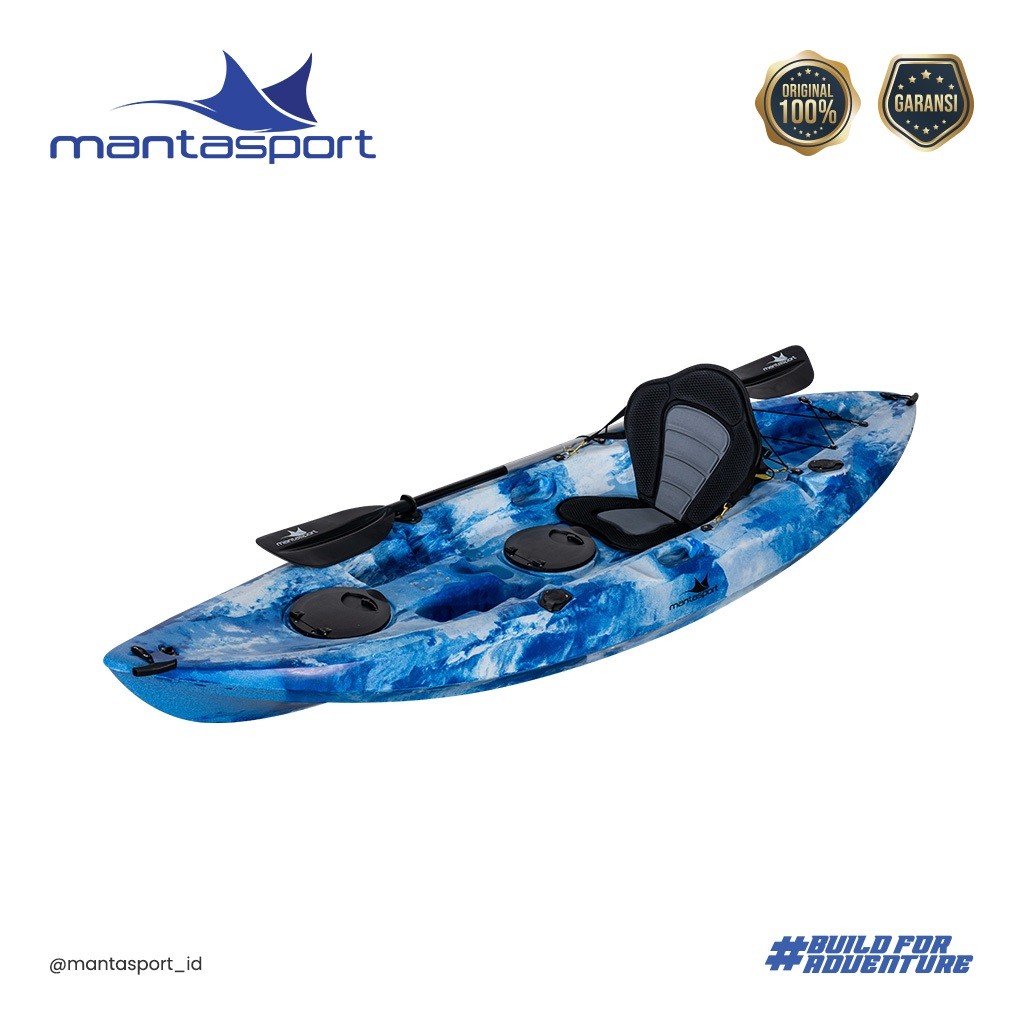 Mantasport Dory Kayak Sit On Top Perahu Canoe Kapasitas 1 Orang Rotomolding HDPE Kayak cocok untuk w