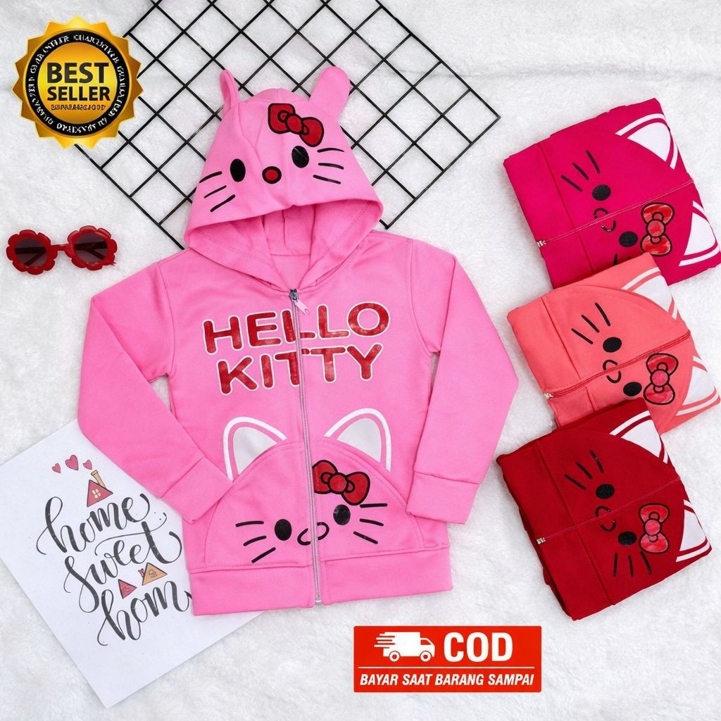 Wahzu Ofc - Jaket Anak Cewek Hoodie Kuping Kitty