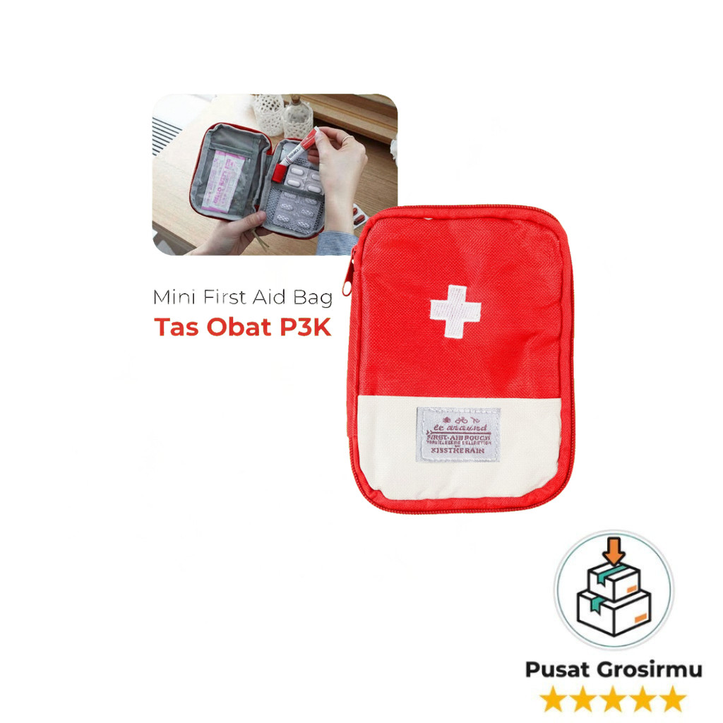 Tas Medis Mini Zipper - Kotak P3K Kain Portable Multifungsi
