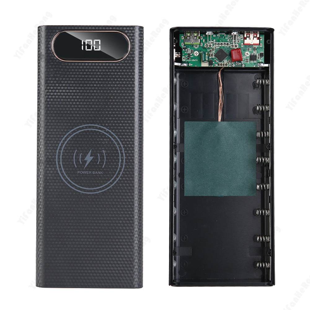 Casing Power Bank Baterai QC3.0 8x21700, Kotak Penyimpanan Pengisi Daya Dual USB Tipe C, Cangkang Pe