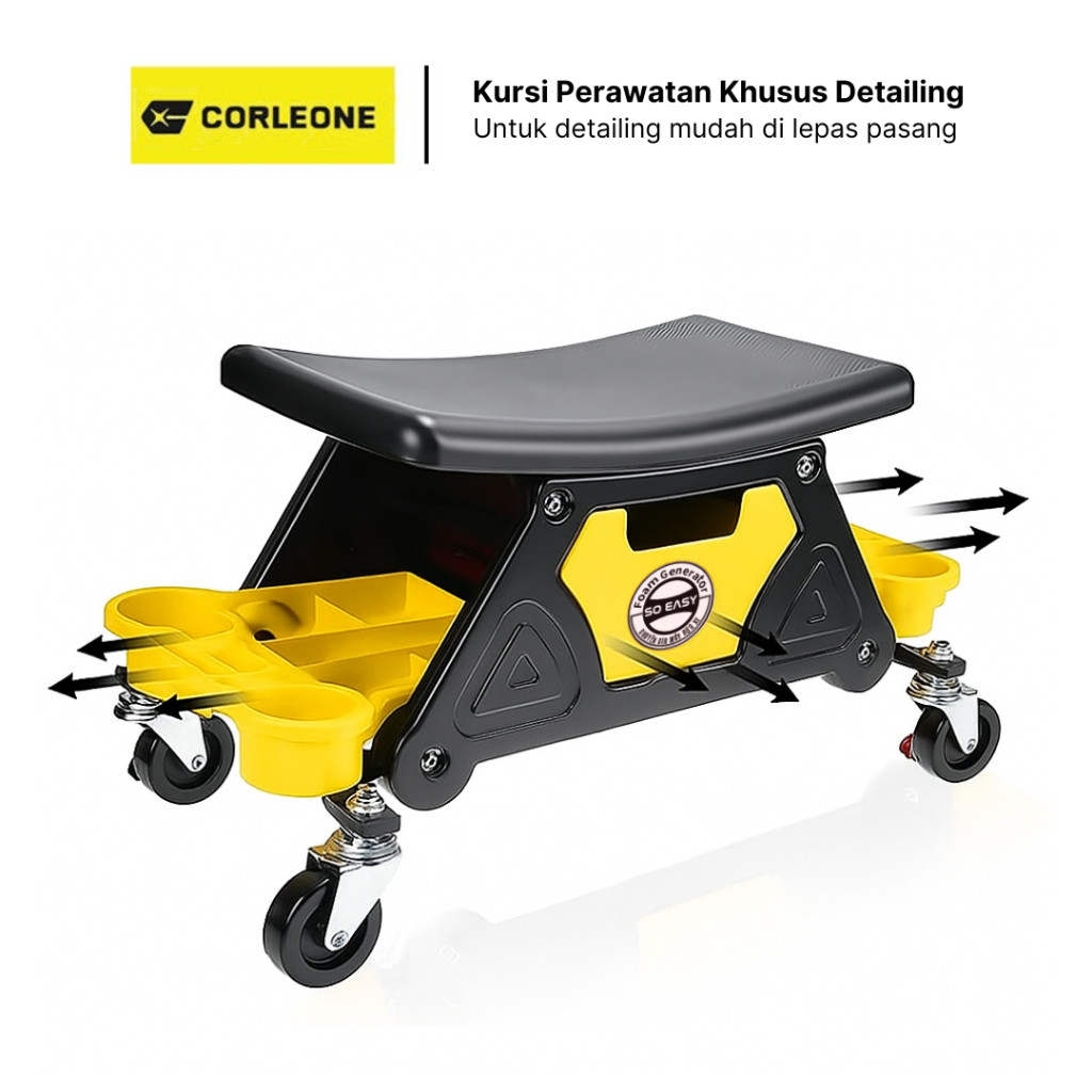 ID Kursi cuci mobil RX05 dengan keranjang untuk menyimpan botol peralatan perawatan mobil khusus dan