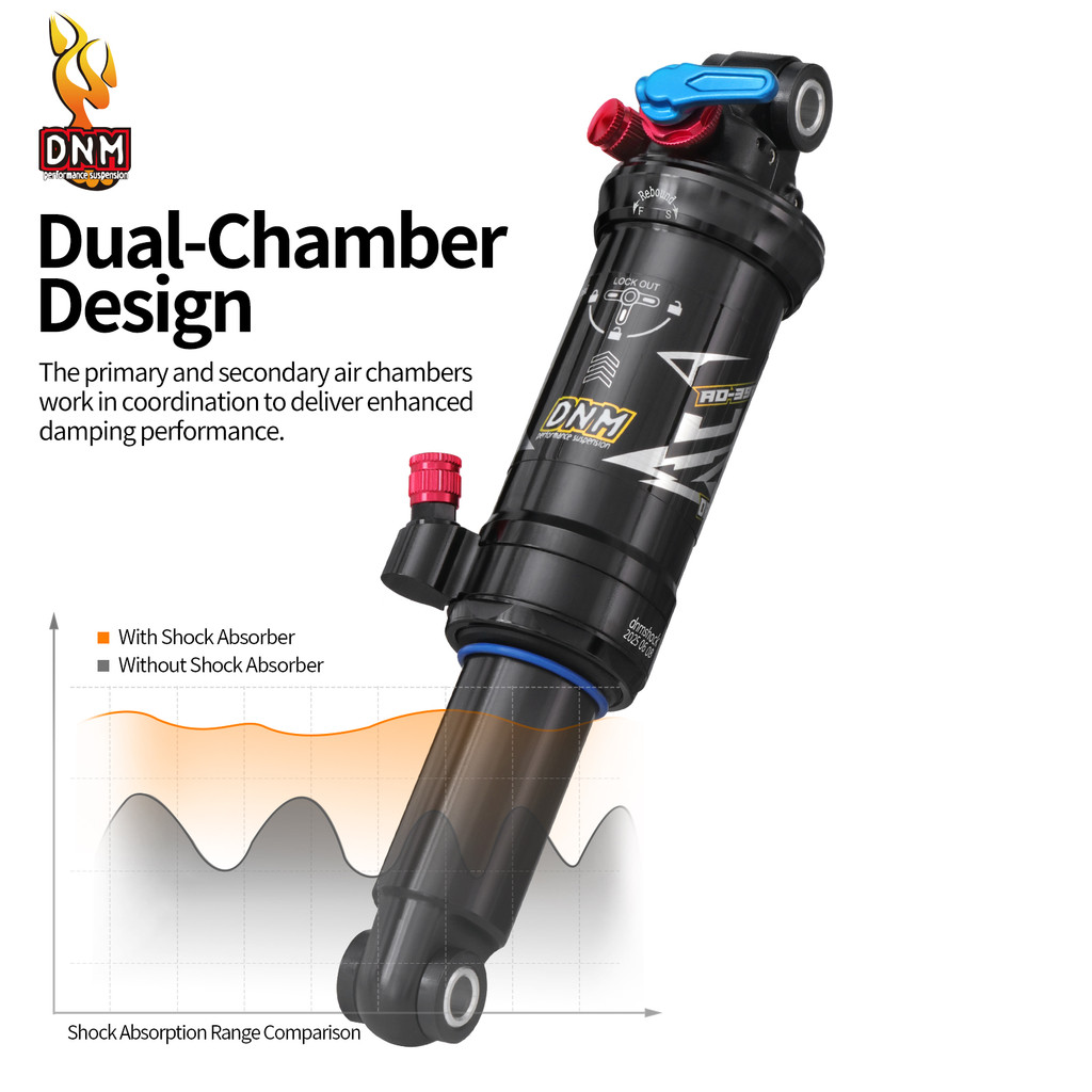DNM AO-39RC MTB Soft Tail Shock Belakang Sepeda Downhill 165/190/200mm Peredam Kejut Udara Sepeda Gu