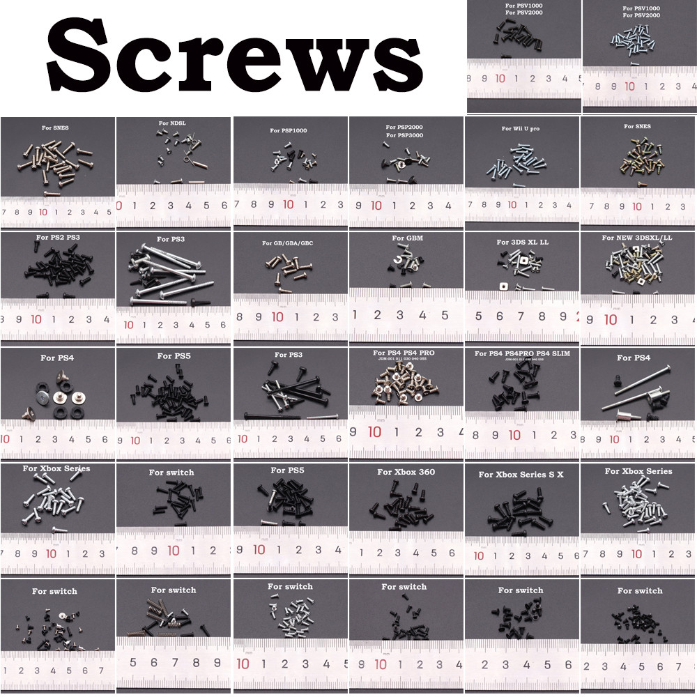 Screws Replacement For PS2 PS3 PS4 Pro PS5 XBOX 360 XBOX ONE PSP1000 2000 3000 3DS XL SNES NDSL SWIT