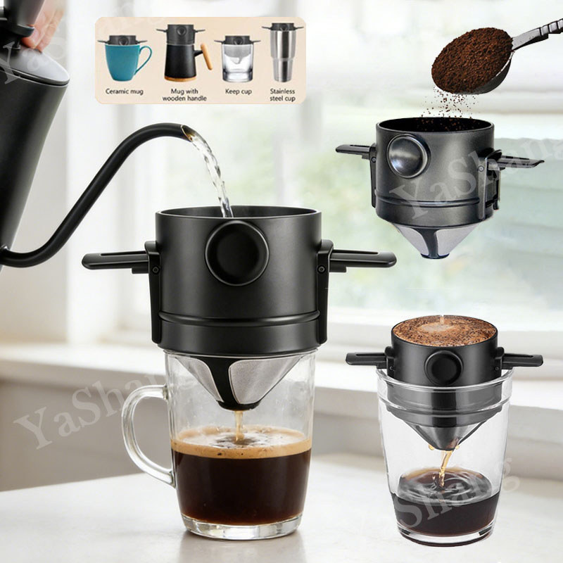 Filter Kopi Stainless Filter Penyaring Tidak Diperlukan Kertas Saring Kopi Portable Portable Cone Co