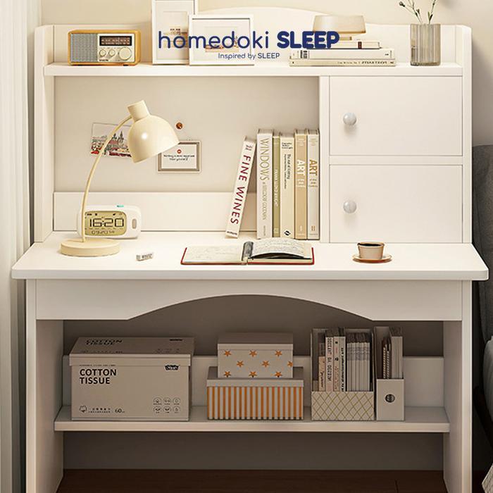 Homedoki Meja Belajar/Meja Belajar Anak/Meja Belajar Minimalis/Meja Belajar Aesthetic/Meja Rias Puti