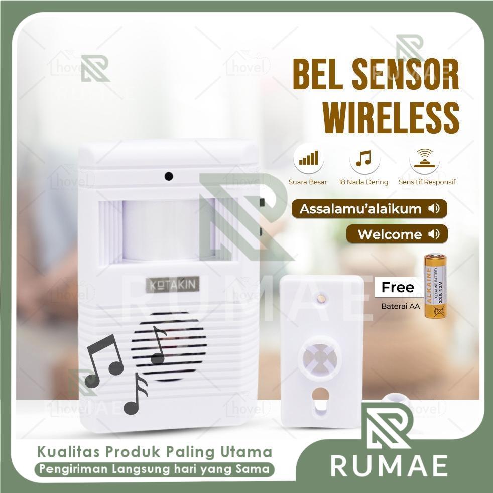 RUMAE Bel Pintu Sensor Gerak Wireless Automatic Doorbell Alarm Pengunjung Tamu Untuk Toko Rumah Kant