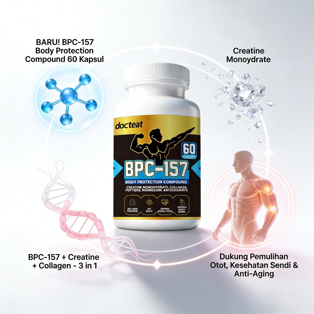BPC-157 Body Protection Compound Creatine Monohydrate Collagen Dukung Otot Sendi 60 Kapsul LY32036