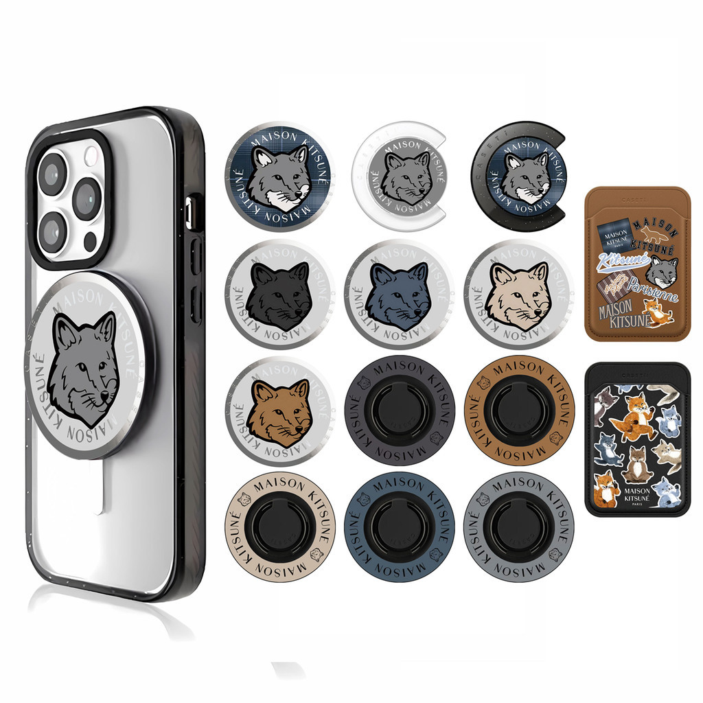 CASETiF  Maison Kitsune  Snappy Cardholder Stand Magnetic kompatibel universal Grip Magnetic case mi