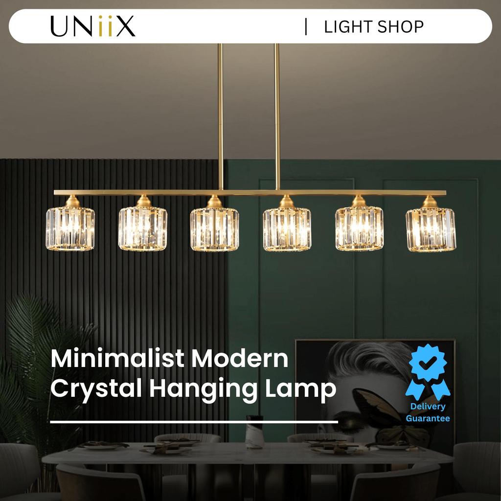 UNiiX - LG8162 | Lampu Gantung Meja Makan Model Minimalis Modern Lampu Gantung Kristal Model Minimal