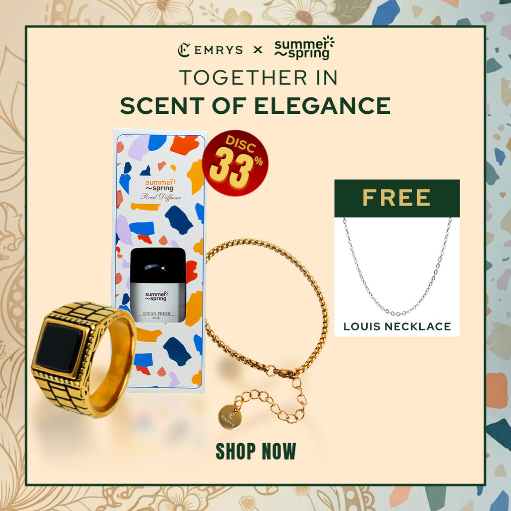 [EXCLUSIVE BUNDLE] Emrys x Summer Spring – PIXEL Ring & TNT Bracelet + Reed Diffuser Set Free Louis 