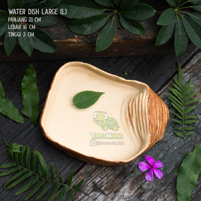 Hot Produk waterdish size L (P16cm x L15cm x T2cm) / tempat minum reptil / tempat minum torto kura d